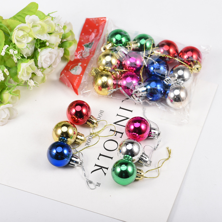 Christmas Tree Decoration Pendant 3cm Decoration Ball Electroplating Light Ball Light Colorful Ball Christmas Ball
