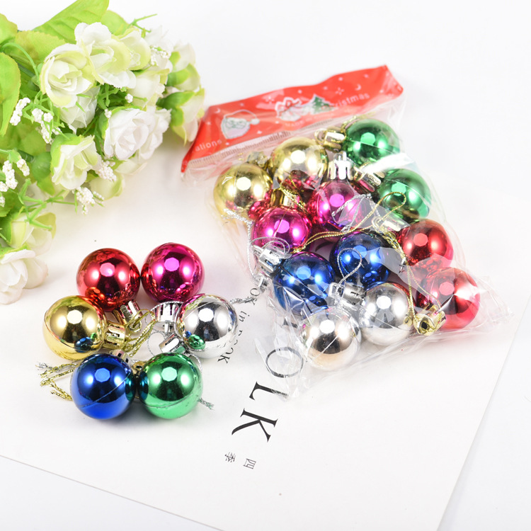 Christmas Tree Decoration Pendant 3cm Decoration Ball Electroplating Light Ball Light Colorful Ball Christmas Ball
