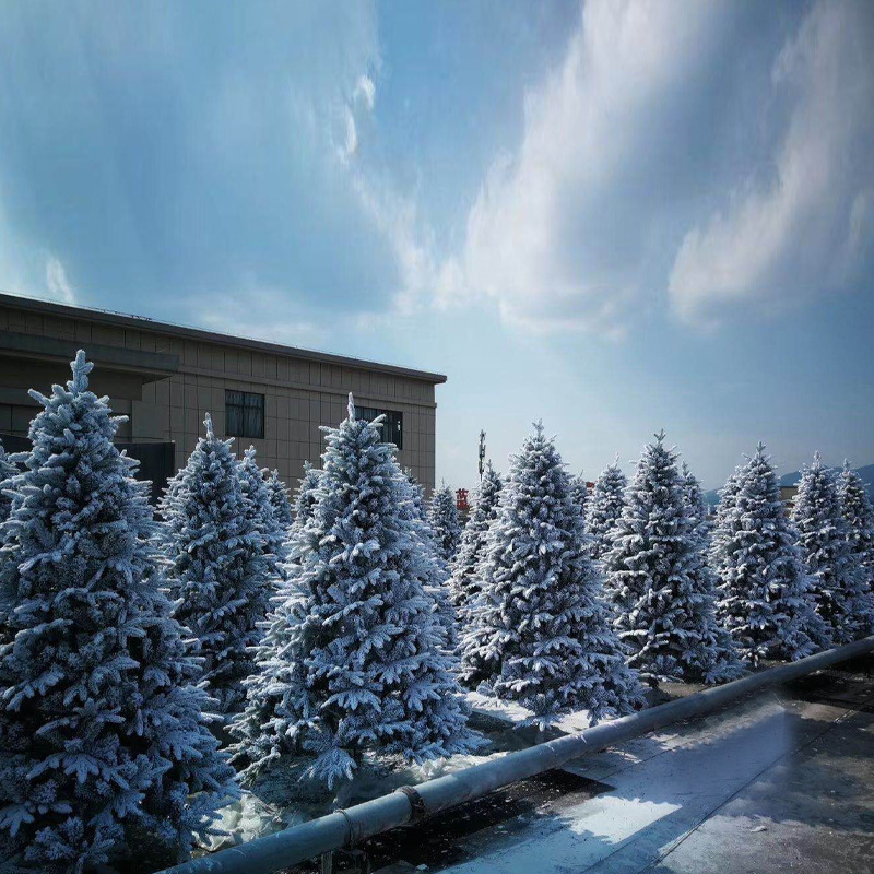 Christmas White Snowflake Flocking PE Christmas Tree 1.5 M 1.8 M 2.1 M 3 M Simulation Cedar Snow Decoration