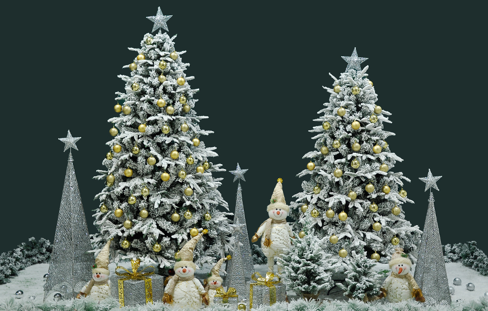 Christmas White Snowflake Flocking PE Christmas Tree 1.5 M 1.8 M 2.1 M 3 M Simulation Cedar Snow Decoration Christmas White Snowflake Flocking PE Christmas Tree 1.5 M 1.8 M 2.1 M 3 M Simulation Cedar Snow Decoration