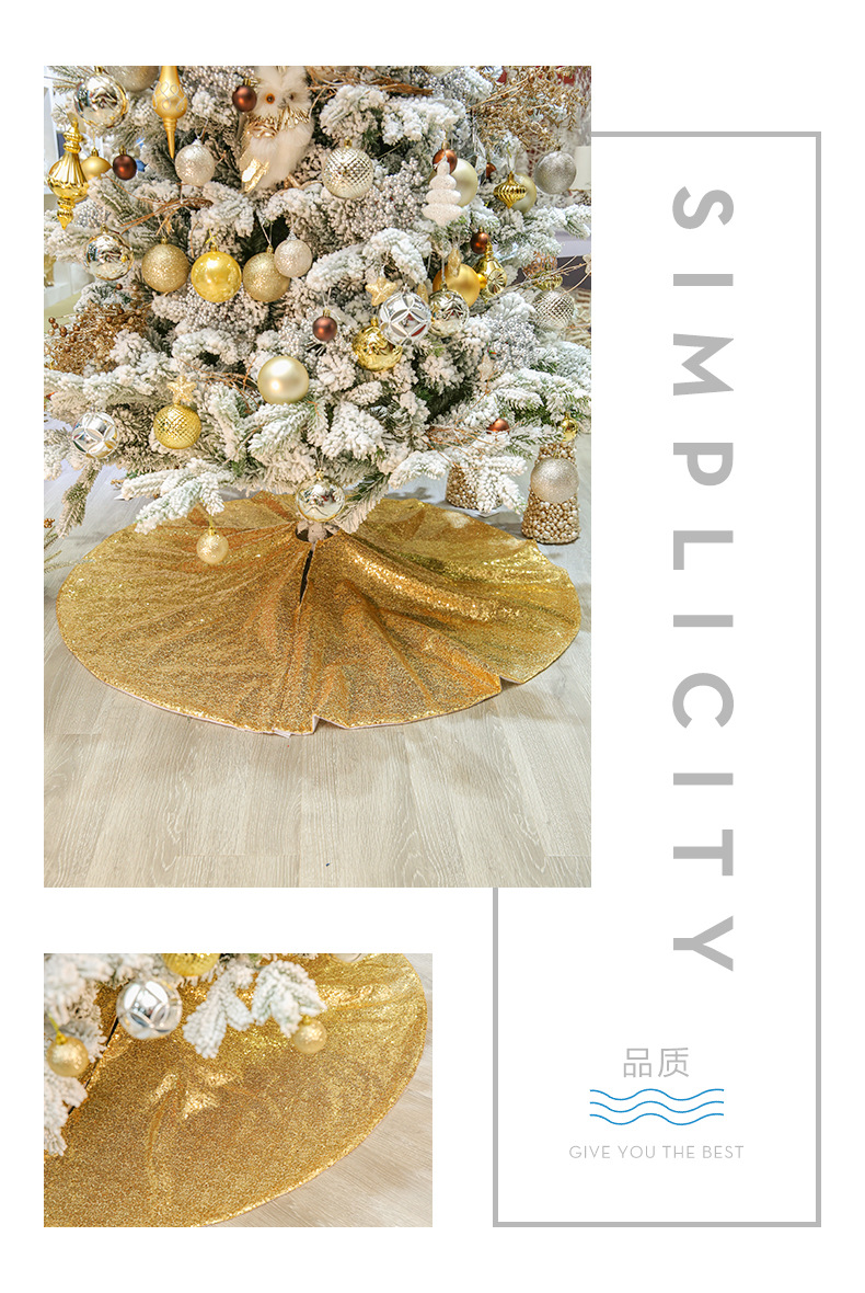 2022 New Amazon Hot Sale 120cm Gold Sequin Tree Skirt Christmas Tree Decorations Sequined Tree Group 48inch 2022 New Amazon Hot Sale 120cm Gold Sequin Tree Skirt Christmas Tree Decorations Sequined Tree Group 48inch