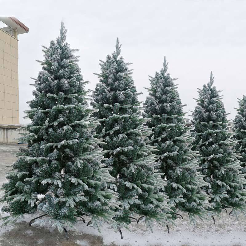 Christmas Tree Encryption White Simulation Snow Tree Encryption PE Snowflake Christmas Tree Crystal Snow Landscape Decoration Large Decorations