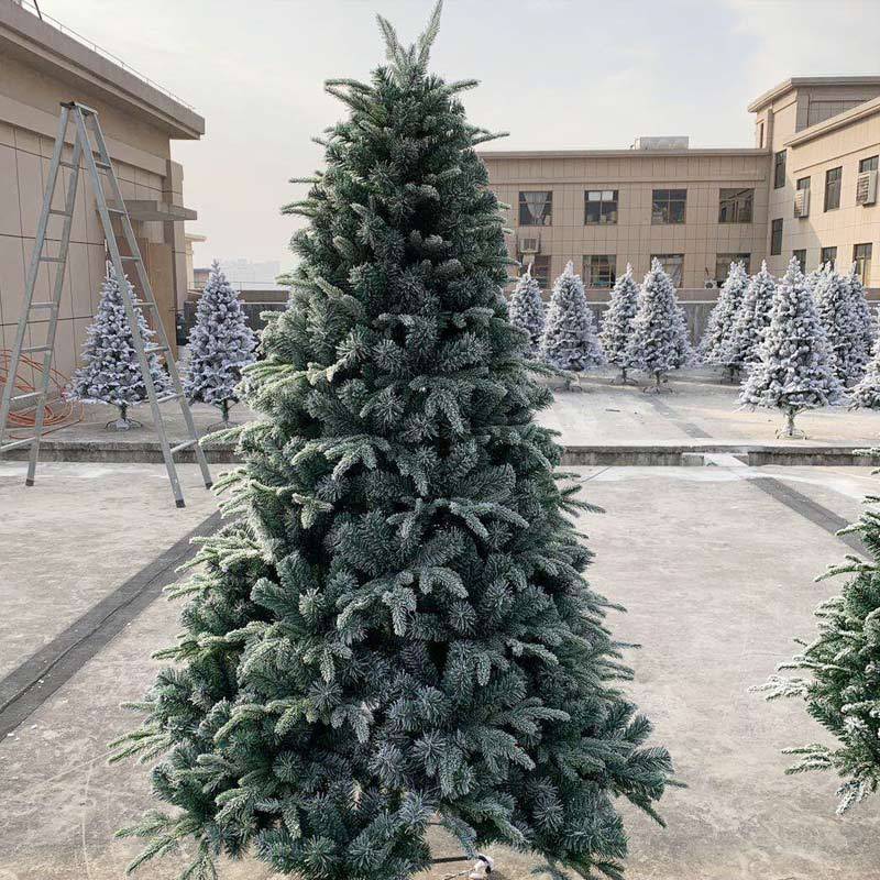 Christmas Tree Encryption White Simulation Snow Tree Encryption PE Snowflake Christmas Tree Crystal Snow Landscape Decoration Large Decorations