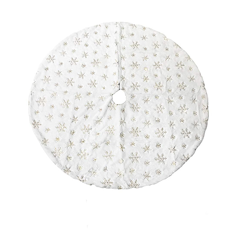 Factory Christmas-Tree Skirt White Tree Group 90 122cm Rabbit Fur Sequin Snowflake Embroidered Sequins Christmas Tree Decorations