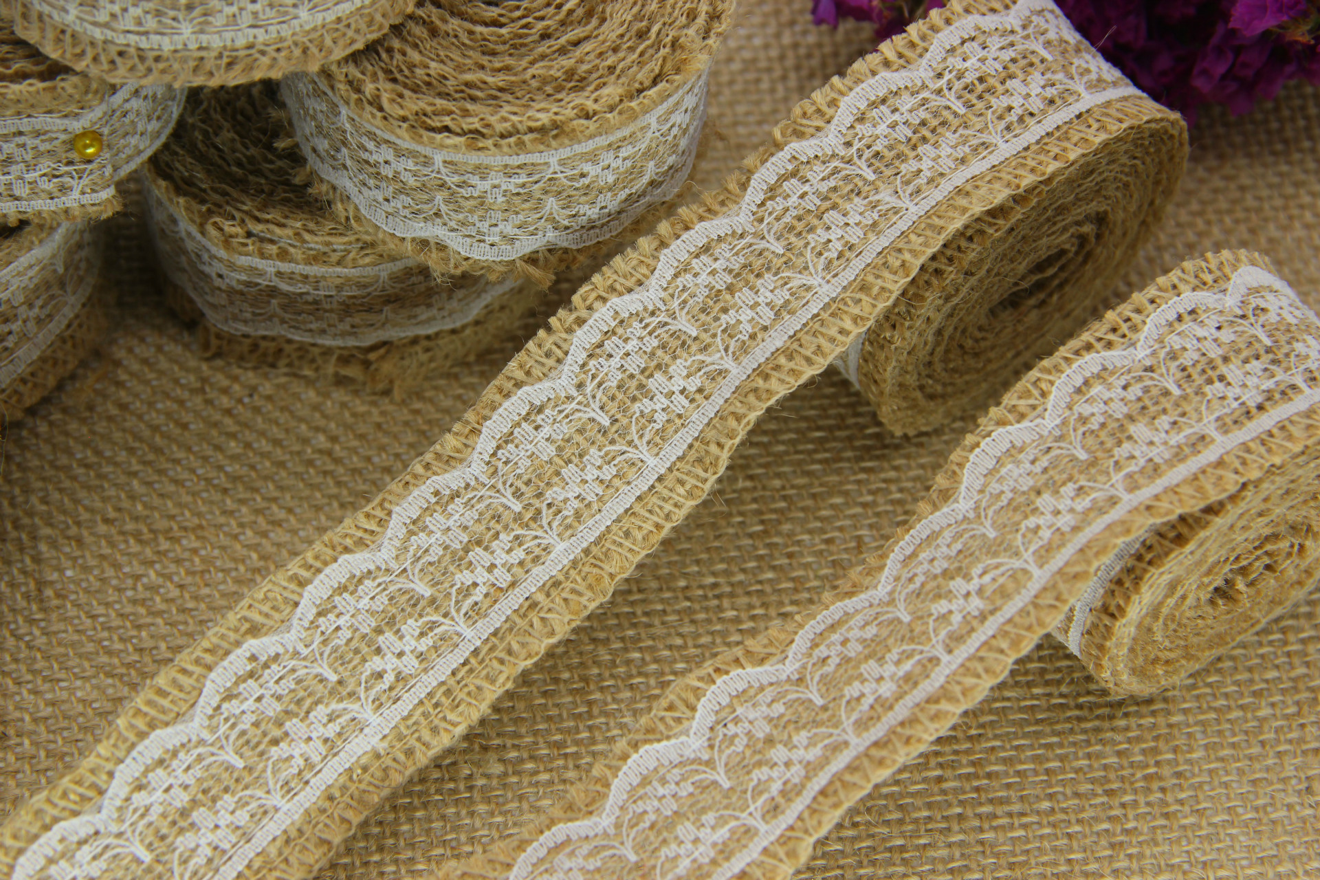 Handmade christmas craft linen roll lace linen roll lace linen with wedding dress