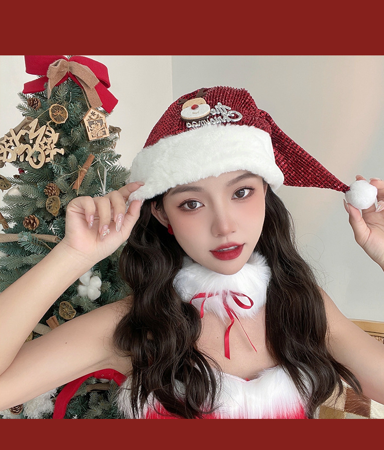 Christmas hat Show Dress up Supplies Christmas Hat Adult Cute Elk Children Plush Bonnet Factory Direct Supply Christmas hat Show Dress up Supplies Christmas Hat Adult Cute Elk Children Plush Bonnet Factory Direct Supply
