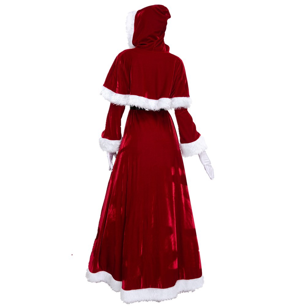 Female European and American plus Size Cross-Border Hot Red Dress Christmas Show Performance Clothes Christmas Dress