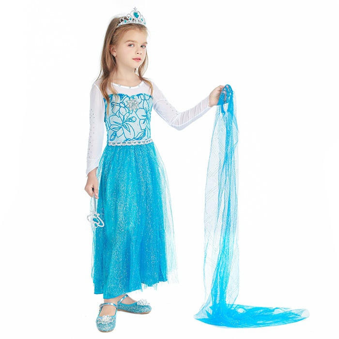 2021 Christmas Children's Clothing Frozen Princess Skirt Elsa Elsa Girl's Long-Sleeved Dress Yama 2021 Christmas Children's Clothing Frozen Princess Skirt Elsa Elsa Girl's Long-Sleeved Dress Yama