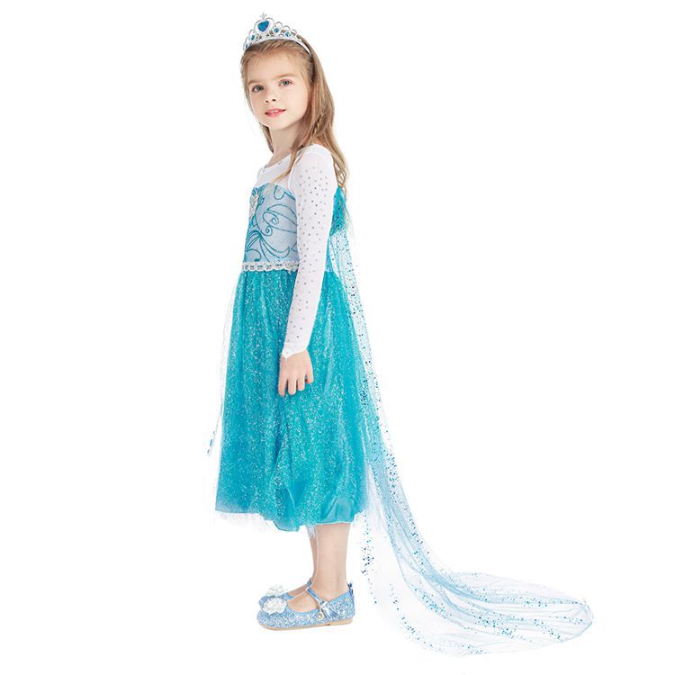 2021 Christmas Children's Clothing Frozen Princess Skirt Elsa Elsa Girl's Long-Sleeved Dress Yama 2021 Christmas Children's Clothing Frozen Princess Skirt Elsa Elsa Girl's Long-Sleeved Dress Yama