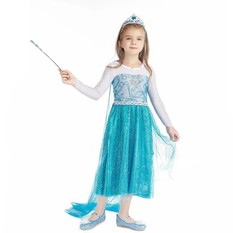 2021 Christmas Children's Clothing Frozen Princess Skirt Elsa Elsa Girl's Long-Sleeved Dress Yama 2021 Christmas Children's Clothing Frozen Princess Skirt Elsa Elsa Girl's Long-Sleeved Dress Yama