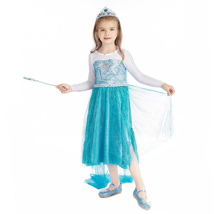 2021 Christmas Children's Clothing Frozen Princess Skirt Elsa Elsa Girl's Long-Sleeved Dress Yama 2021 Christmas Children's Clothing Frozen Princess Skirt Elsa Elsa Girl's Long-Sleeved Dress Yama