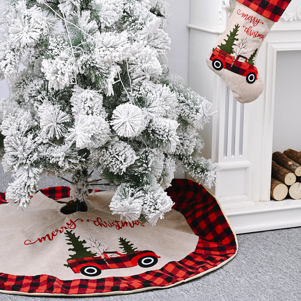 Now Hobe Christmas car dress tartan Christmas tree bottom ornament tree tree