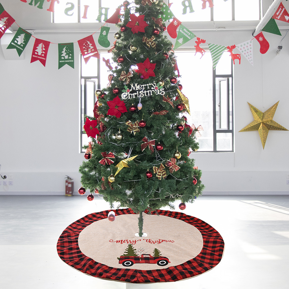 Now Hobe Christmas car dress tartan Christmas tree bottom ornament tree tree