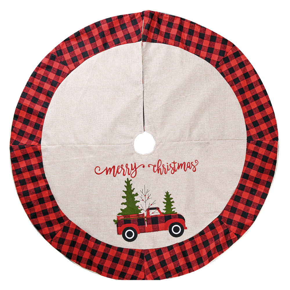 Now Hobe Christmas car dress tartan Christmas tree bottom ornament tree tree