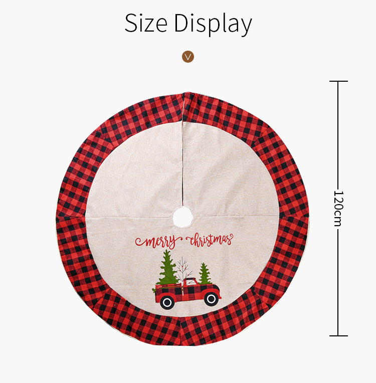 Now Hobe Christmas car dress tartan Christmas tree bottom ornament tree tree