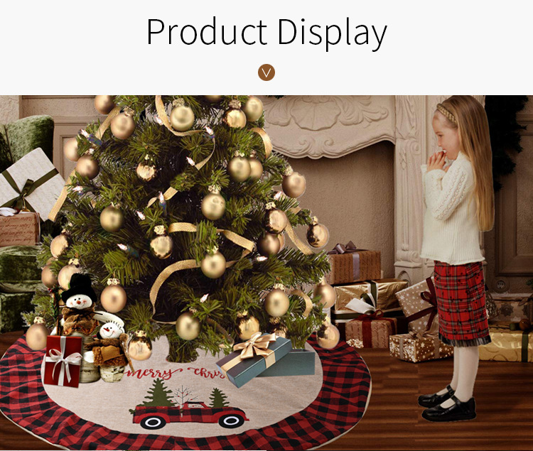 Now Hobe Christmas car dress tartan Christmas tree bottom ornament tree tree