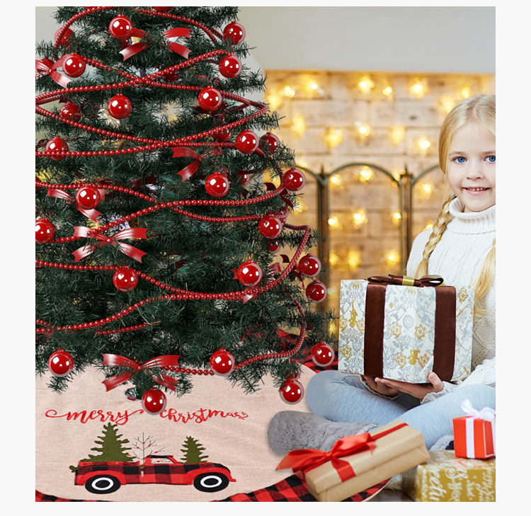 Now Hobe Christmas car dress tartan Christmas tree bottom ornament tree tree