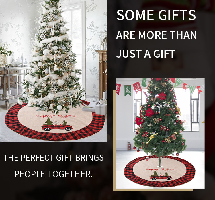 Now Hobe Christmas car dress tartan Christmas tree bottom ornament tree tree