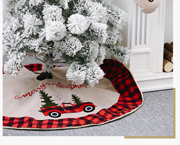 Now Hobe Christmas car dress tartan Christmas tree bottom ornament tree tree