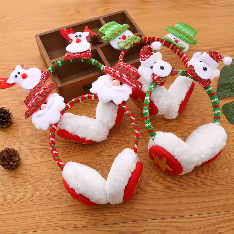 Christmas New Cartoon Earmuffs Adult Children Dress up High-End Barrettes Headband Gift Head Buckle