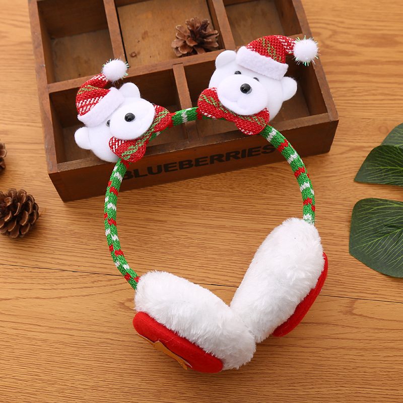 Christmas New Cartoon Earmuffs Adult Children Dress up High-End Barrettes Headband Gift Head Buckle