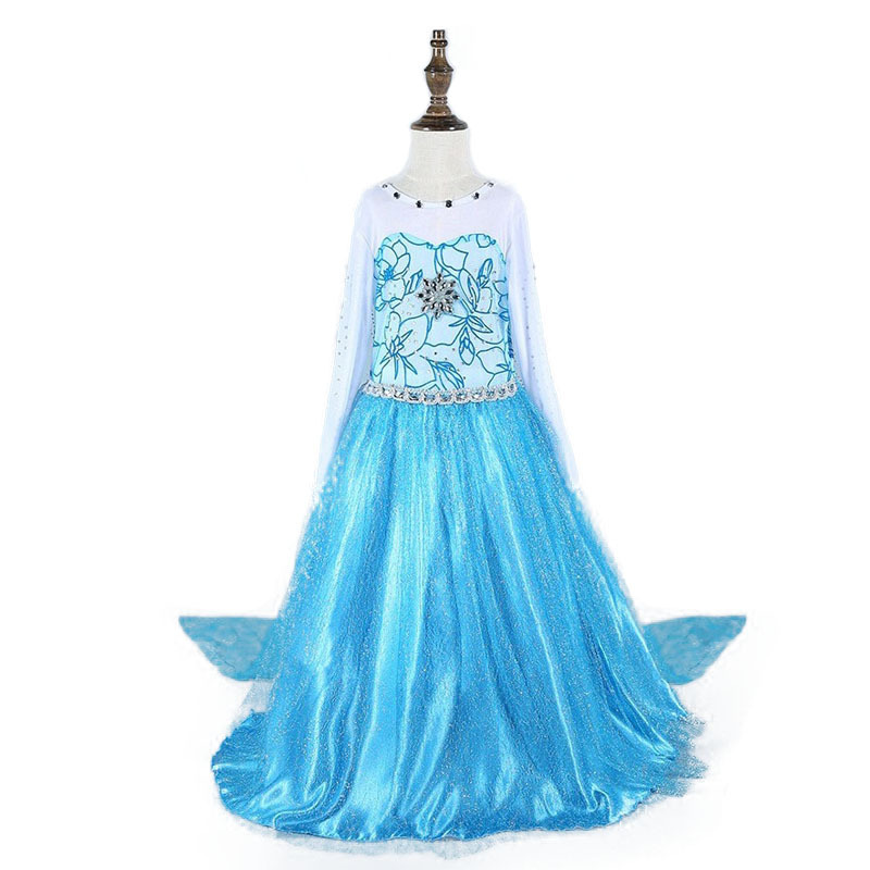 Christmas Children&#039;s Clothing Frozen Princess Skirt Elsa Aisha Girl&#039;s Long-Sleeved Dress AMA