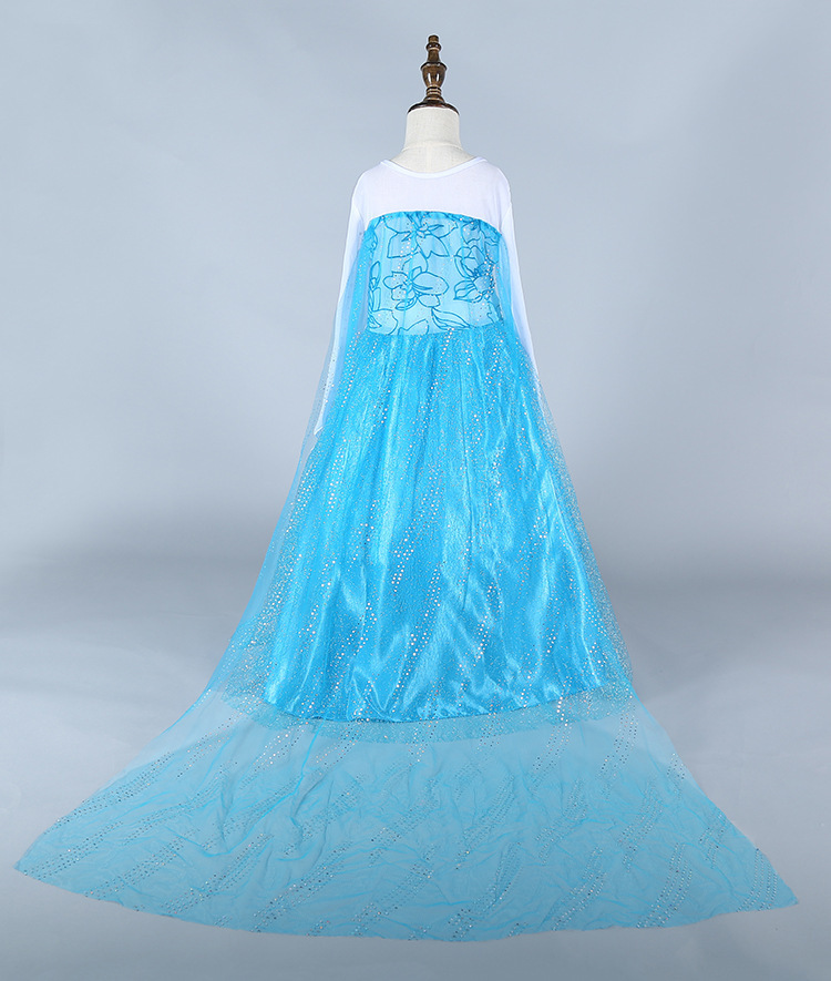 Christmas Children&#039;s Clothing Frozen Princess Skirt Elsa Aisha Girl&#039;s Long-Sleeved Dress AMA