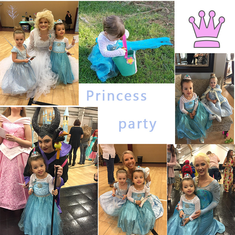 Christmas Children&#039;s Clothing Frozen Princess Skirt Elsa Aisha Girl&#039;s Long-Sleeved Dress AMA