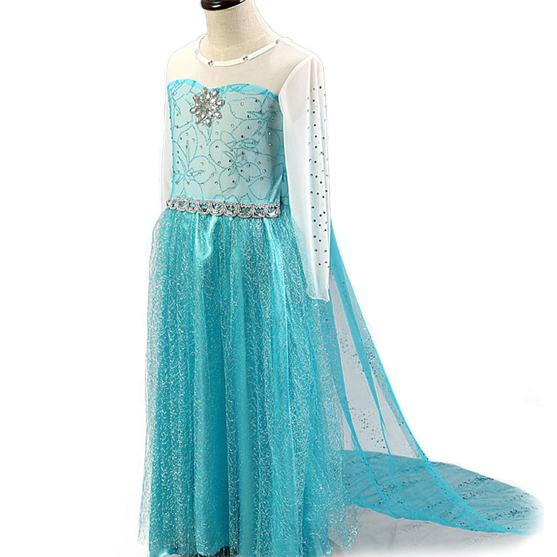 Christmas Children&#039;s Clothing Frozen Princess Skirt Elsa Aisha Girl&#039;s Long-Sleeved Dress AMA