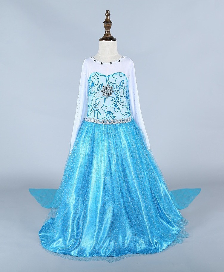 Christmas Children's Clothing Frozen Princess Skirt Elsa Aisha Girl's Long-Sleeved Dress AMA