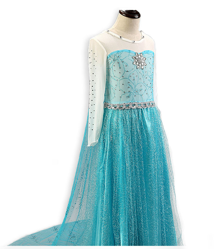Christmas Children's Clothing Frozen Princess Skirt Elsa Aisha Girl's Long-Sleeved Dress AMA