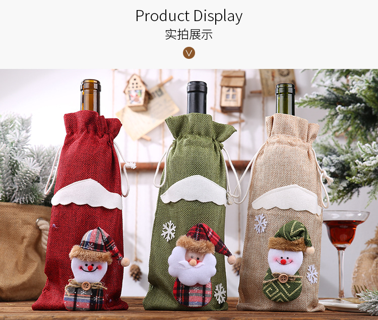 New Christmas Decoration Supplies Christmas Bottle Cover Red Wine Champagne Wine Bottle Bag Dining Table Dress up New Christmas Decoration Supplies Christmas Bottle Cover Red Wine Champagne Wine Bottle Bag Dining Table Dress up