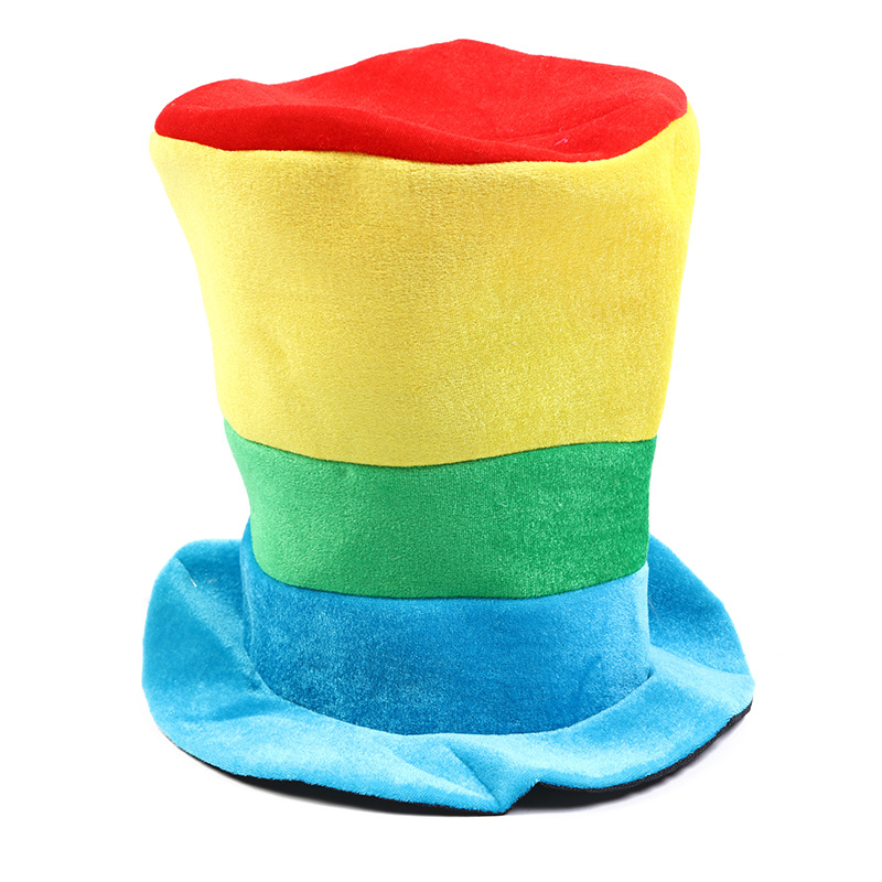 Halloween Supplies Dance Stage Performance Clown Dress Color Striped Magician Jazz a Tall Hat Top Hat Wholesale