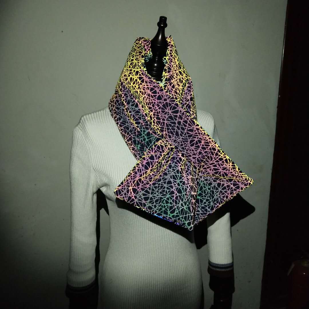 Cross border hot style costume douyin hot style colorful reflective nest winter scarf bar and nightclub Halloween supplies Cross border hot style costume douyin hot style colorful reflective nest winter scarf bar and nightclub Halloween supplies