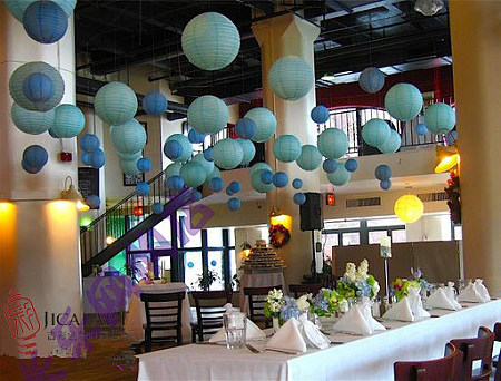 Bouquets of paper flowers paper fan wedding background Christmas decorative lanterns for Halloween supplies