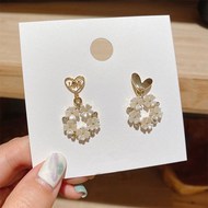 Sweet Rhinestone Little Tiger Earrings Temperament Wholesale Chinese Zodiac Tiger Birth Year Chinese Style Spring Festival New Year Earrings Earrings