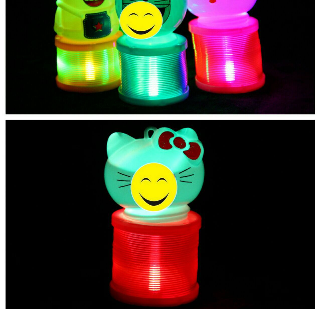 Children's Portable Plastic Small Bell Pepper Luminous Cartoon Mid-Autumn Festival Rainbow Spring New Year's Day Lantern Stall Night Market Toys Wholesale