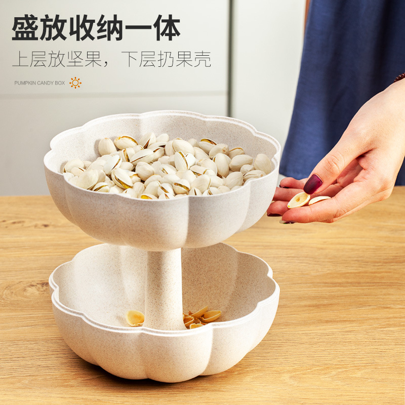 box fruit tray MidAutumn Festival Spring Festival double dry fruit tray box snacks melon seeds creative storage tray