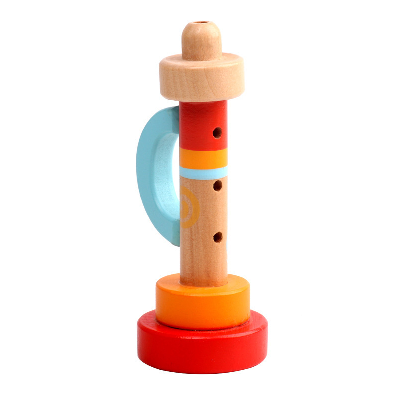 Wooden Children Small Horn 0.07 Orff Musical Instrument Toy Gift Infant Early Education Cross-Border Amazon trumpet toy