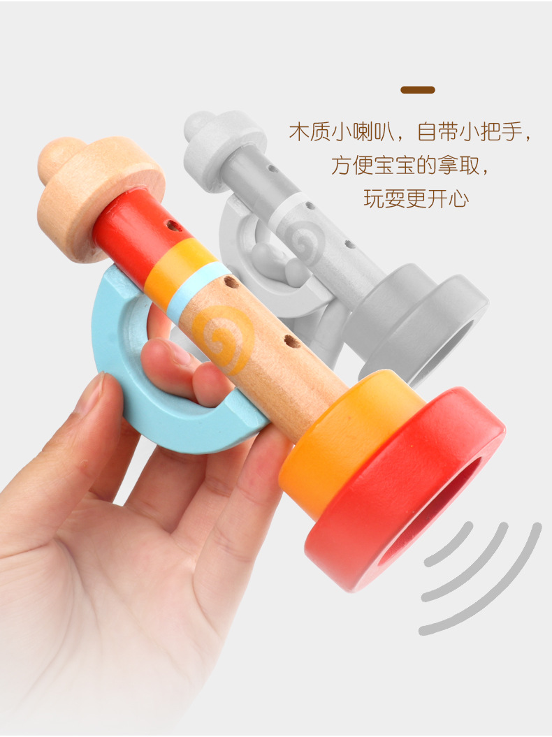 Wooden Children Small Horn 0.07 Orff Musical Instrument Toy Gift Infant Early Education Cross-Border Amazon trumpet toy Wooden Children Small Horn 0.07 Orff Musical Instrument Toy Gift Infant Early Education Cross-Border Amazon trumpet toy