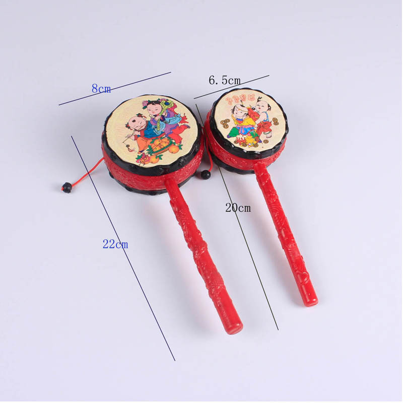 Traditional Chinese New Year pictures rattle drum large hand drum wave drum Spring Festival hot supply