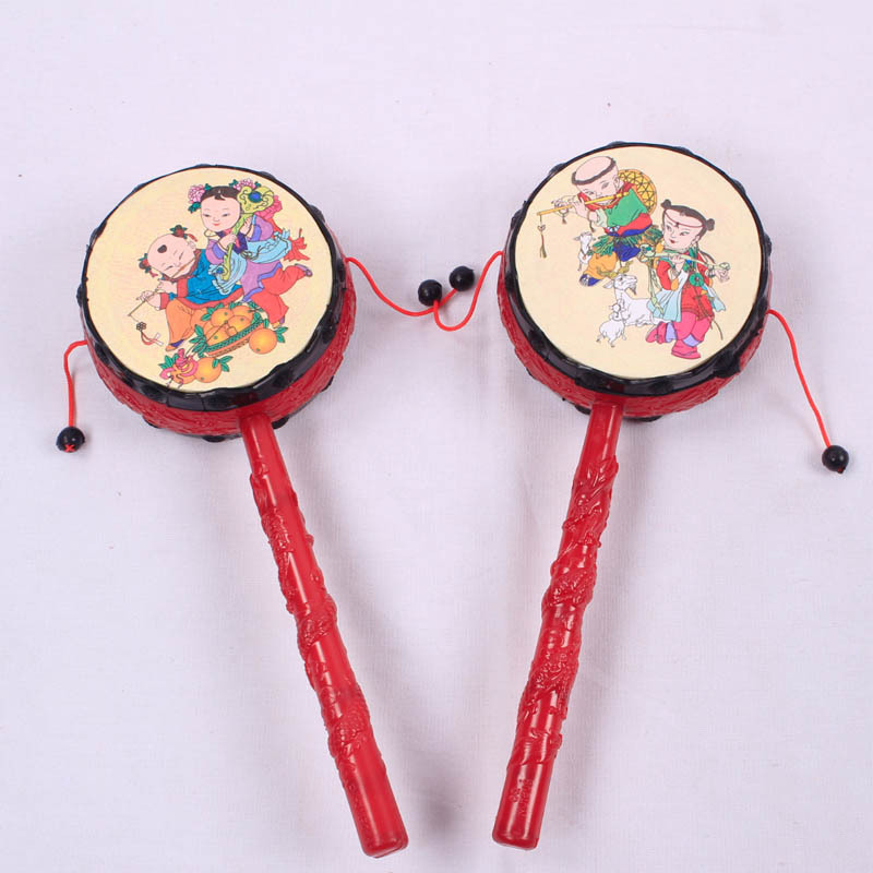 Traditional Chinese New Year pictures rattle drum large hand drum wave drum Spring Festival hot supply