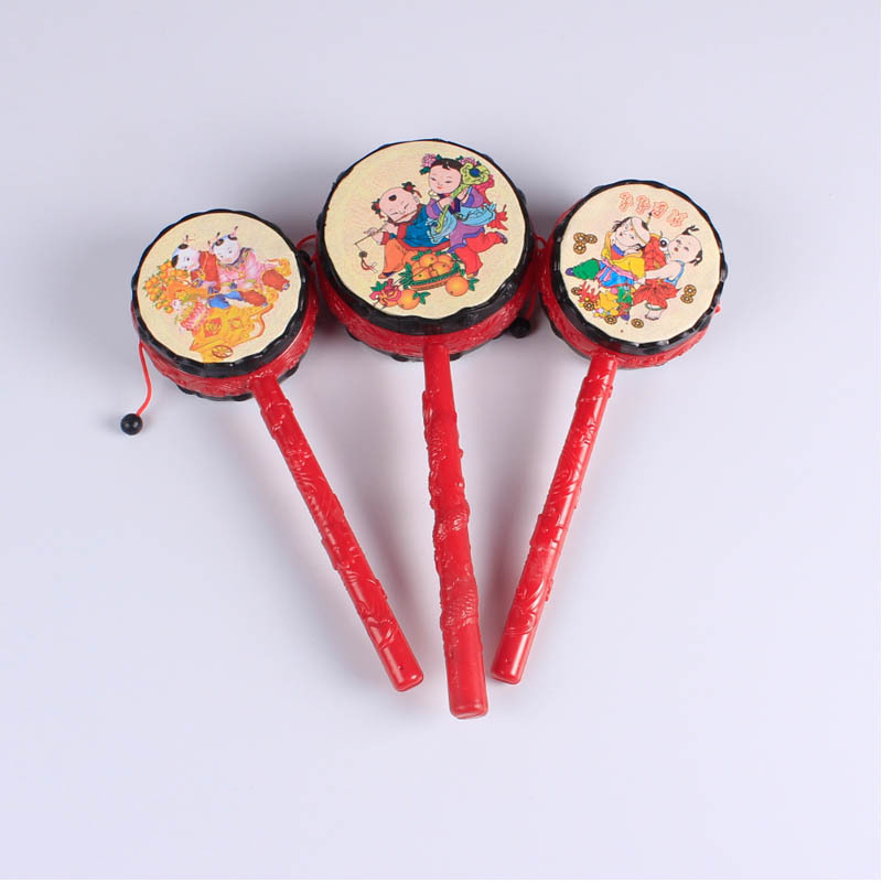Traditional Chinese New Year pictures rattle drum large hand drum wave drum Spring Festival hot supply