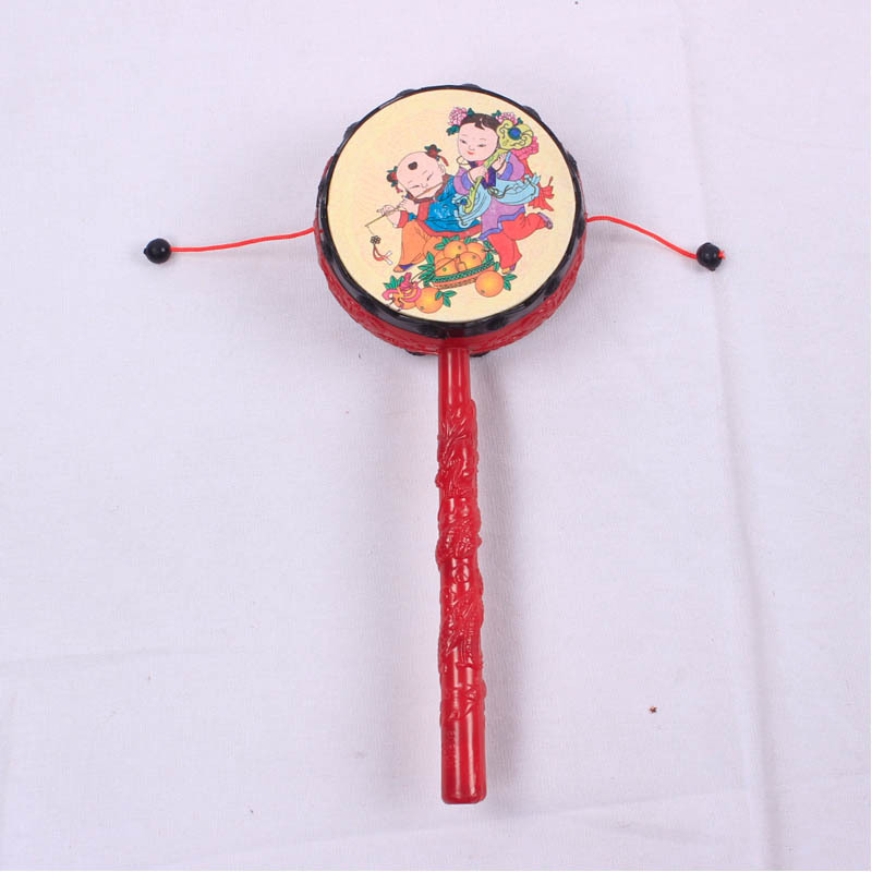 Traditional Chinese New Year pictures rattle drum large hand drum wave drum Spring Festival hot supply