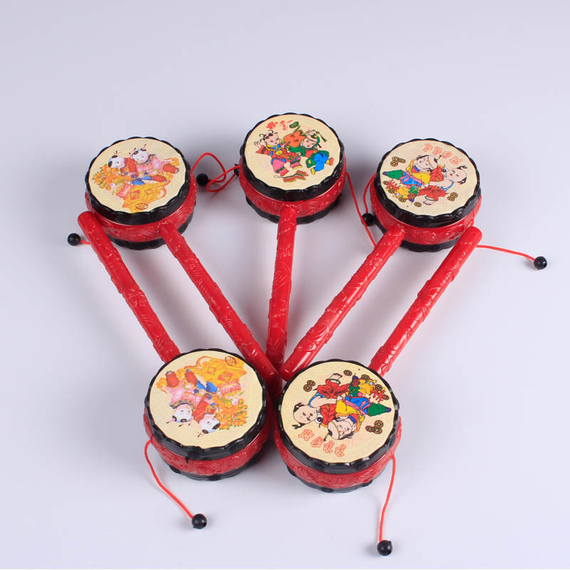 Traditional Chinese New Year pictures rattle drum large hand drum wave drum Spring Festival hot supply