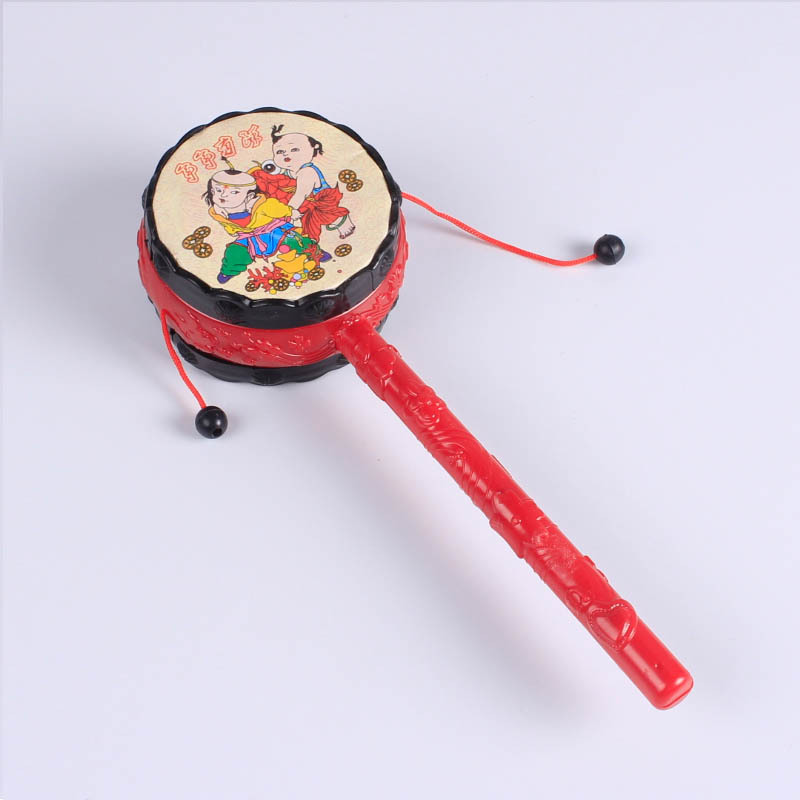 Traditional Chinese New Year pictures rattle drum large hand drum wave drum Spring Festival hot supply