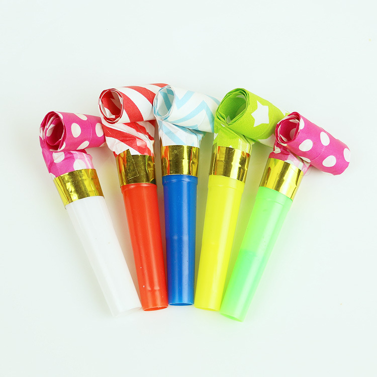 Blowing Dragon Whistle 6cm Children&#039;s Party Horn Trumpet Toy Dot Children&#039;s Day Party Paper Children&#039;s Stall Supply