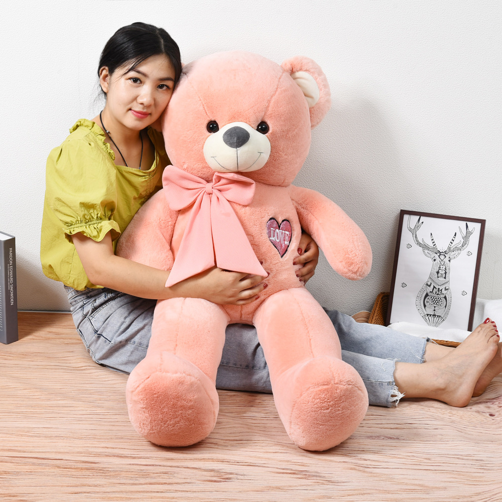 Boutique Embroidery Love Bear Doll Cute Bow Bear Trumpet Short Plush Toy Teddy Bear Doll Bear Doll