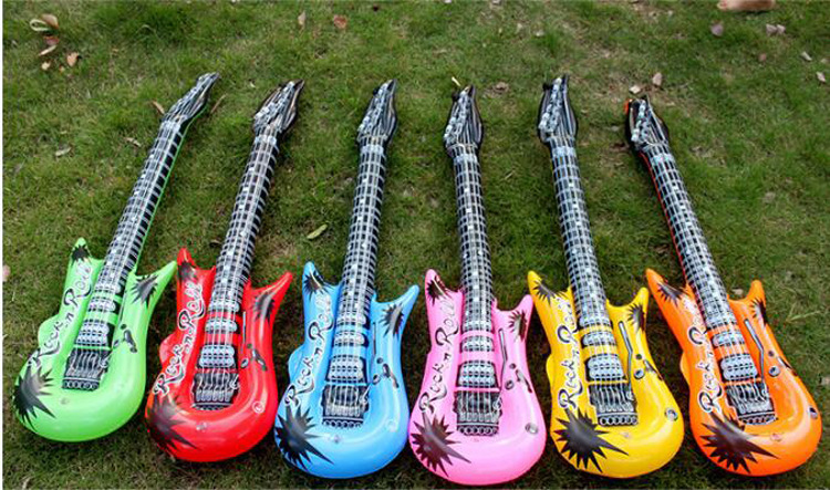 PVC inflatable toy trumpet guitar inflatable guitar simulation instrument PVC inflatable toy trumpet guitar inflatable guitar simulation instrument