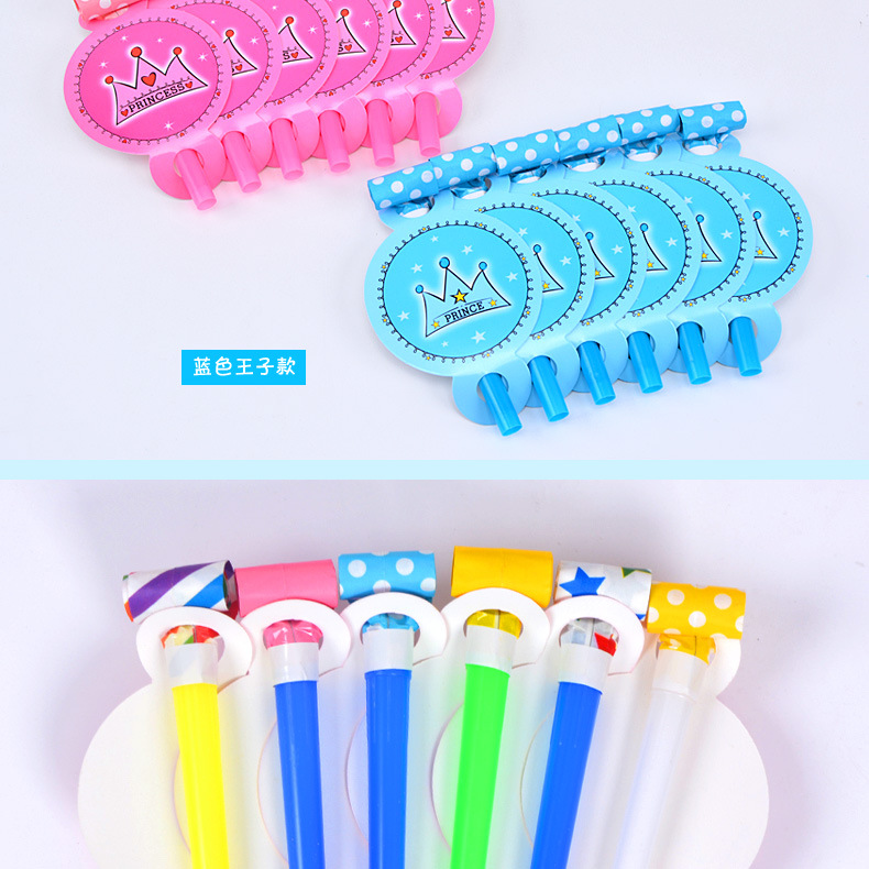 Factory Wholesale Foreign Trade Blowouts Rolls Toy Whistle 11cm Children Cartoon Christmas Blowouts Whistle Horn